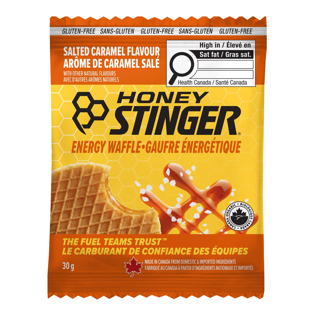 HONEY STINGER Organic Salted Caramel Waffles, 1.06 Ounce (Pack of 12)