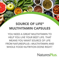 Thumbnail for NaturesPlus Source of Life - 180 Capsules - Multivitamin & Mineral Supplement - Supports Natural Energy & Overall Well-Being - Gluten Free, Vegetarian - 20 Servings