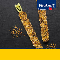 Thumbnail for Vitakraft Crunch Sticks Parakeet Treat – 2 Sticks – Sesame and Banana Flavor - Triple Baked with Natural Wood Chew Center - Added Vitamins and Minerals with Cage Clip Holder
