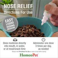 Thumbnail for HomeoPet Nose Relief, Safe and Natural Sinus Supplement for Cats, Dogs, and Other Small Animals, 15 Milliliters