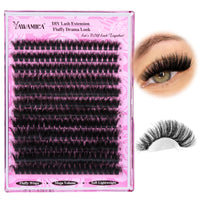 Thumbnail for Yawamica Fluffy Lash Clusters Thick 200D Volume Eyelash Clusters 14-20mm Wispy Individual Lashes D Curly Cluster Eyelash Extensions 240pcs DIY Lash Extension for Beginners