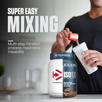 Thumbnail for Dymatize ISO100 Whey Protein Powder Isolate, Fudge Brownie, 25g of Protein, 5.5g BCAAs, Less Than 120 Cal., Gluten Free, 1g Fat, 1g Sugar, 2g Carb (20 Servings)