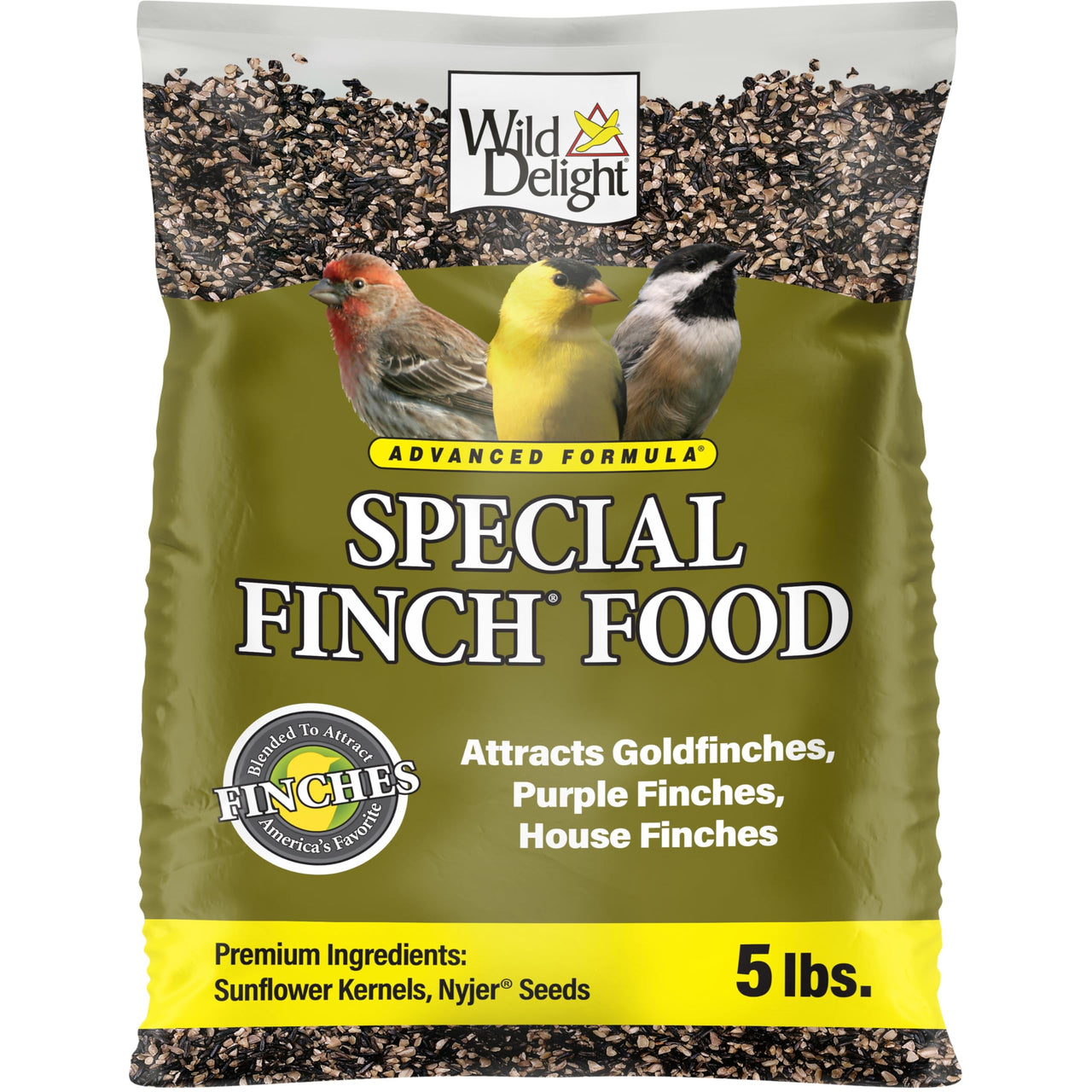 Wild Delight Advanced Formula Special Finch Food, Wild Bird Seed Mix, 5lbs