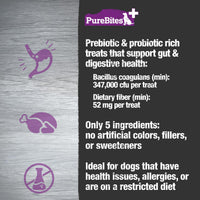 Thumbnail for PureBites+ Gut & Digestion Freeze Dried Dog Treats, 5 Ingredients, Made in USA, 3oz