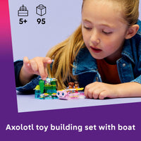 Thumbnail for LEGO Friends Axolotl Adventure Boat Building Toy for Girls & Boys - Pretend Play Set for Kids, Ages 5+ - W/Leo Minidoll, Alba Microdoll, 2 Toy Pets, & Accessories - Gift Idea for Birthdays - 42681