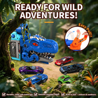 Thumbnail for LUCKFUTURE Dinosaur Truck Toy, Blue T-Rex with Launcher - Shoots Cars & Balls, Interactive Tyrannosaurus Play Set with Storage for Kids Ages 3-7