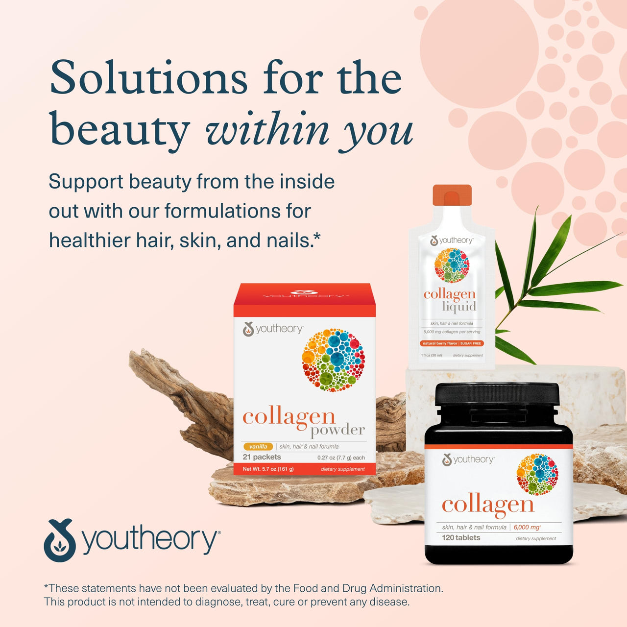 Youtheory Advanced Collagen with Vitamin C - 6,000 mg Hydrolyzed Collagen Peptides & Amino Acids - Hair, Nails, Joints & Bones Support - 120 Tablets (20-Day Supply)*