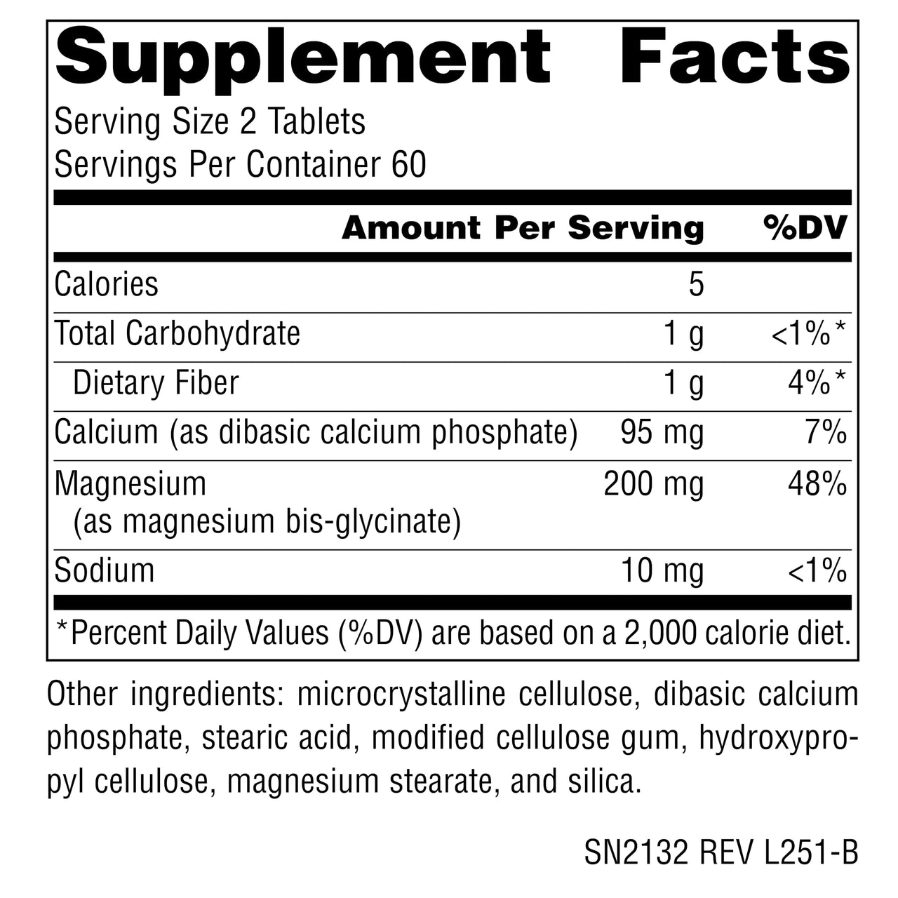 Source Naturals Magnesium Bis-Glycinate, Superior Bioavailable Chelate*, Chelated for Increased Absorption, 200 mg per Serving - 120 Tablets