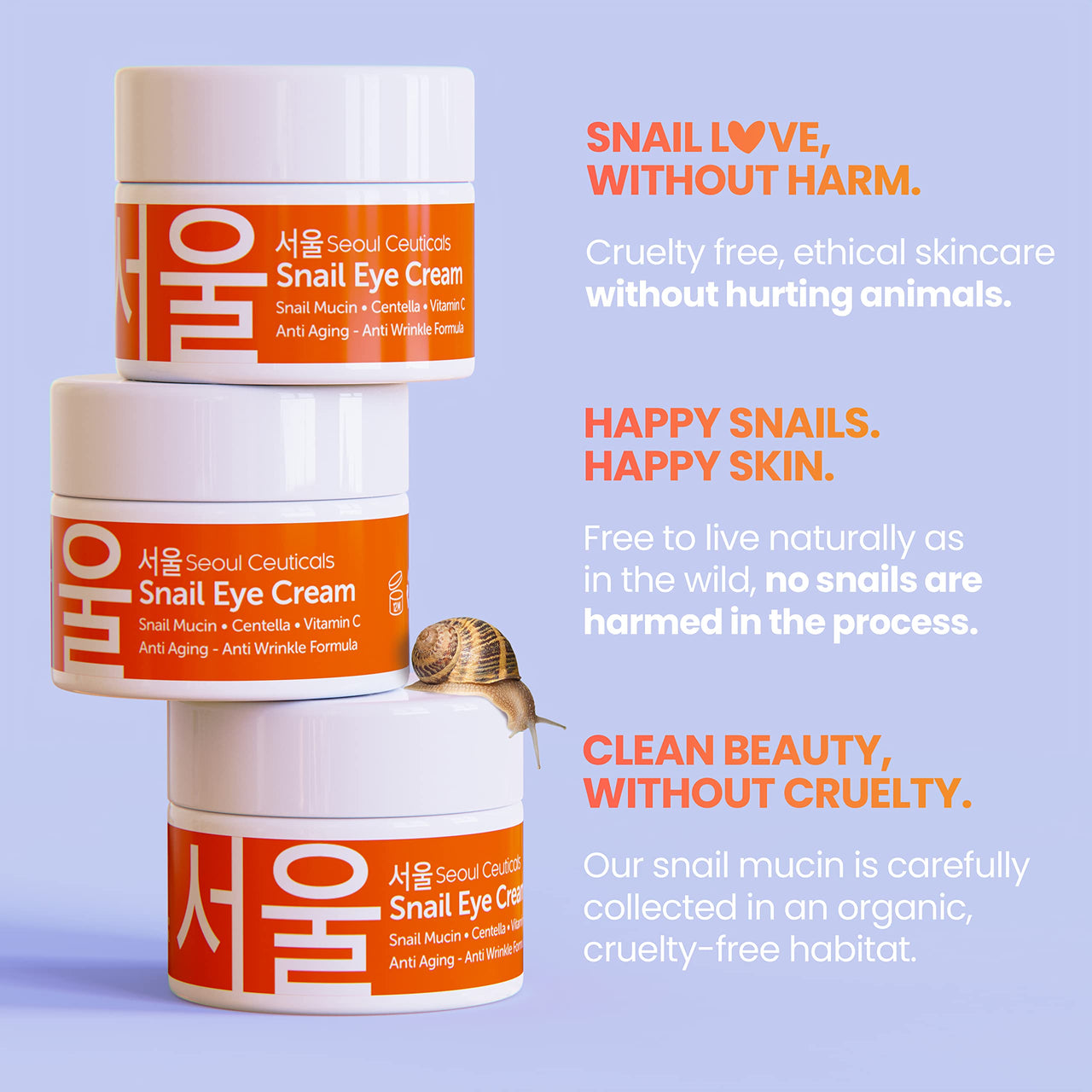 Korean Vitamin C Serum + 97.5% Snail Mucin Eye Cream Set for Glowing Skin & Youthful Eyes