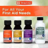 Thumbnail for De La Cruz Merthiolate Tincture Antiseptic - First Aid for Minor Cuts, Scrapes and Burns - Mercury-Free Formula Safe for The Entire Family (3 Bottles)