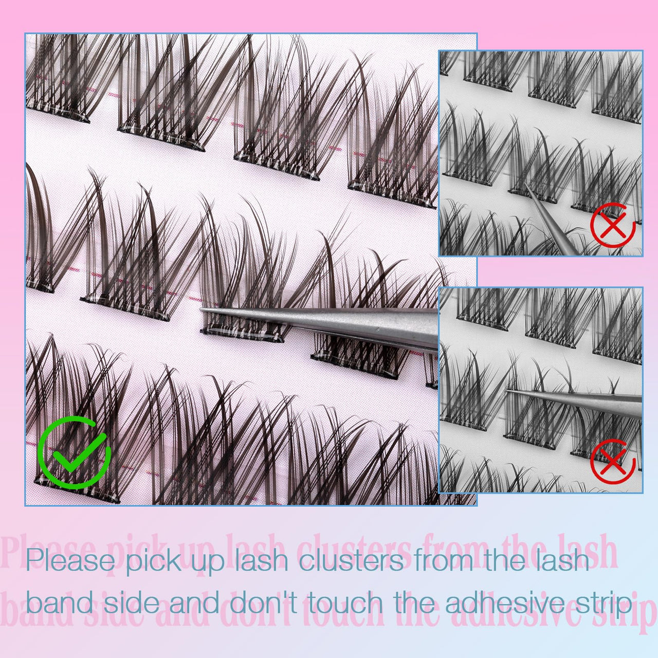 Self Adhesive Eyelashes Natural Self Adhesive Lash Clusters Pre glued Eyelash Clusters zanlufly No Glue Needed Lashes Wispy C-curly Cluster Eyelash extensions 10-16MM Individual Lashes
