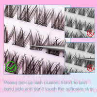 Thumbnail for Self Adhesive Eyelashes Natural Self Adhesive Lash Clusters Pre glued Eyelash Clusters zanlufly No Glue Needed Lashes Wispy C-curly Cluster Eyelash extensions 10-16MM Individual Lashes