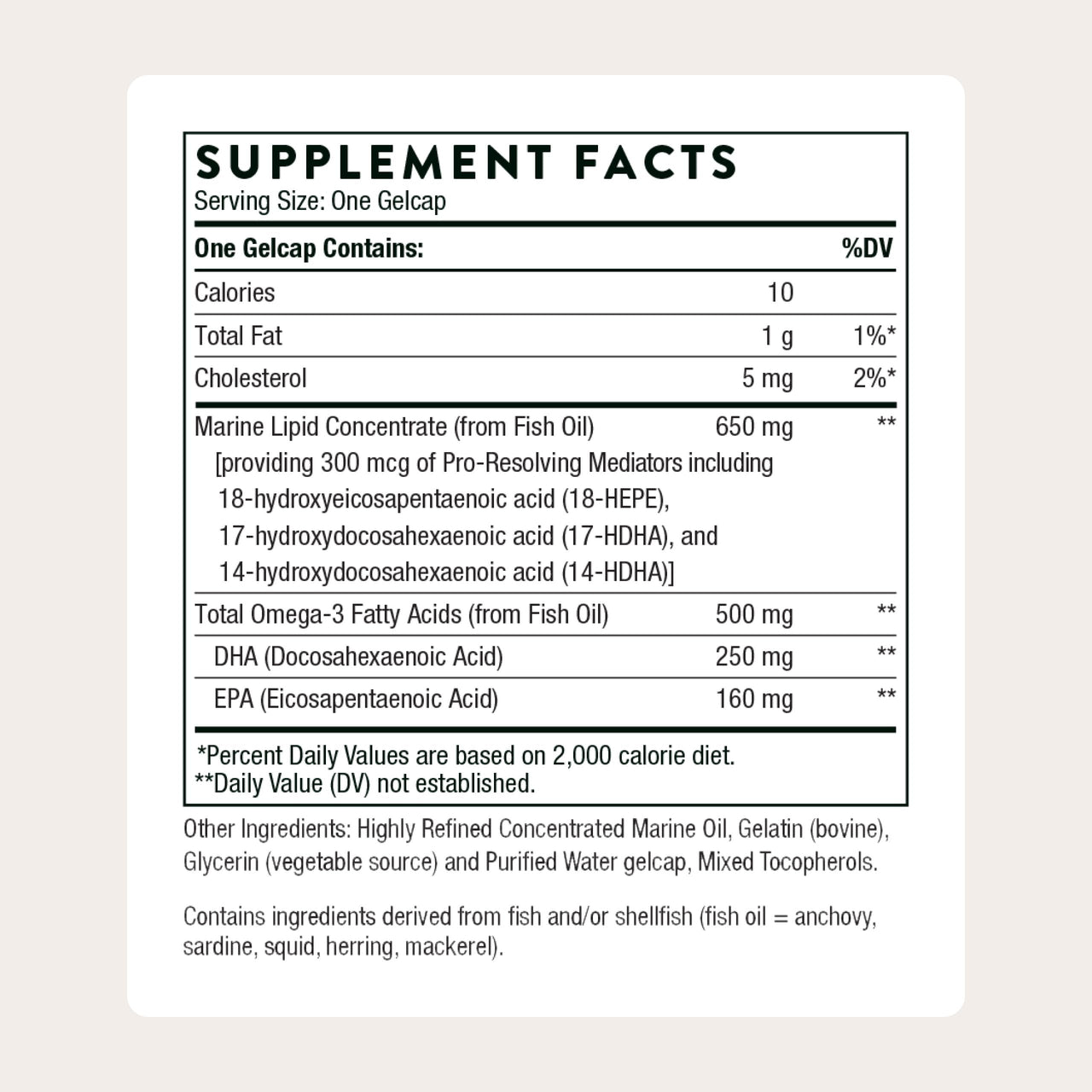 THORNE - Pro-Resolving Mediators - Combines Pre-Resolving Mediators with EPA & DHA - Supports Tissue Repair & Brain, Nerve, Cardiovascular & Immune Health* - Third-Party Certified - 60 Softgels