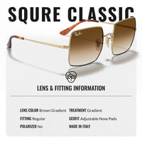 Thumbnail for Ray-Ban RB1971 Square 1971 Classic Sunglasses With Eyewear Kit Bundle - High Bridge Fit - Ideal Formal and Casual Wear Square Sunglasses