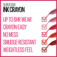 Thumbnail for Maybelline Super Stay Ink Crayon Lipstick Makeup, Precision Tip Matte Lip Crayon with Built-in Sharpener, Longwear Up To 8Hrs, Run The World, Magenta Pink, 1 Count