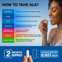 Thumbnail for Alpha Lipoic Acid 600mg - ALA Supplement Antioxidant for Nerve, Energy & Metabolism Support - Extra Strength with Benfotiamine, B1 & B12 - Lab Tested, NON-GMO & Vegan - 120 Capsules, 2 Month Supply