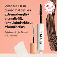 Thumbnail for Honest Beauty 2-in-1 Extreme Length Clean Mascara, Lash Primer, Lengthening, Volumizing, Cruelty-Free, Safe for Sensitive Eyes, Black, .27 fl oz