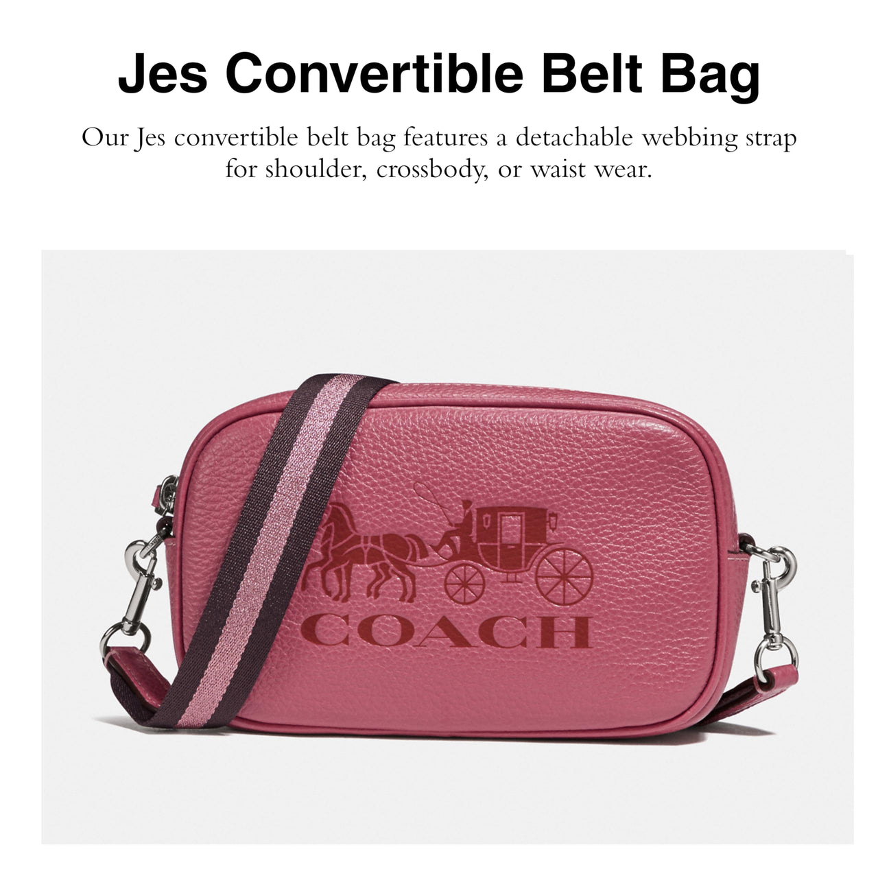 COACH Pebbled Leather Jes Convertible Belt Bag 2