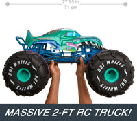 Thumbnail for Hot Wheels RC Monster Trucks Mega-Wrex in 1:6th Scale, Extra Large Remote-Control Toy Truck, More Than 2ft Long