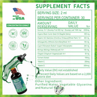 Thumbnail for Vyxion Soursop Bitters Liquid Drops 10 in 1 with Sea Moss, Moringa, Turmeric, Black Seed Oil, Oregano, Ashwagandha | Herbal Extracts for Overall Health-Enhancing | Vegan, Non-GMO | 2 Fl Oz