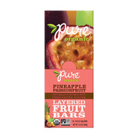 Thumbnail for Pure Organic Layered Fruit Bars, Gluten Free and Vegan, Kids Fruit Snacks, Pineapple Passionfruit, 12.6oz Box (20 Bars)