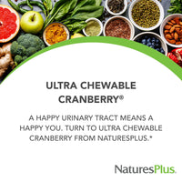 Thumbnail for NaturesPlus Ultra Chewable Cranberry - 90 Love Berries Tablets - Promotes Urinary Tract Health - Non-GMO, Gluten Free - 45 Servings