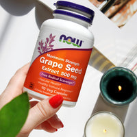 Thumbnail for Now Supplements, Grape Seed Extract, Maximum Strength 500 mg (a Highly Concentrated Extract with a Minimum of 90% Polyphenols), 90 Veg Capsules
