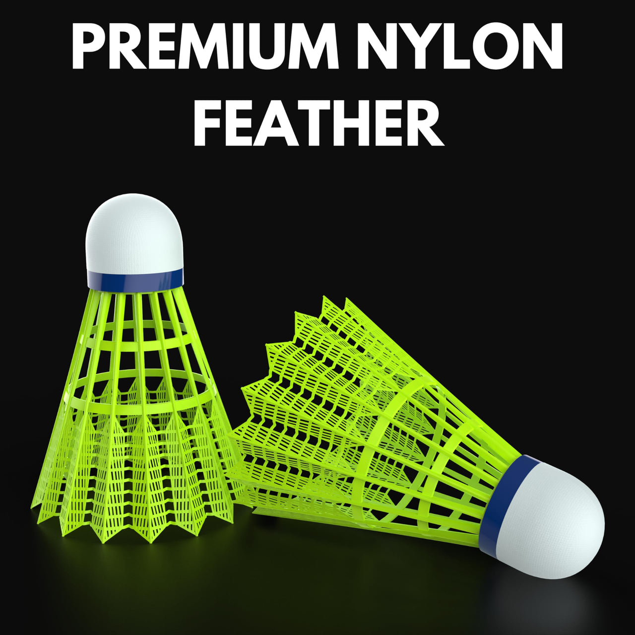 Ace Badminton Birdies, Badminton shuttlecocks, 12 Pcs Set shuttlecocks for Badminton Outdoor, Birdie Balls Nylon Feather with Strong Cork Head, Sturdy and Well-Balanced.