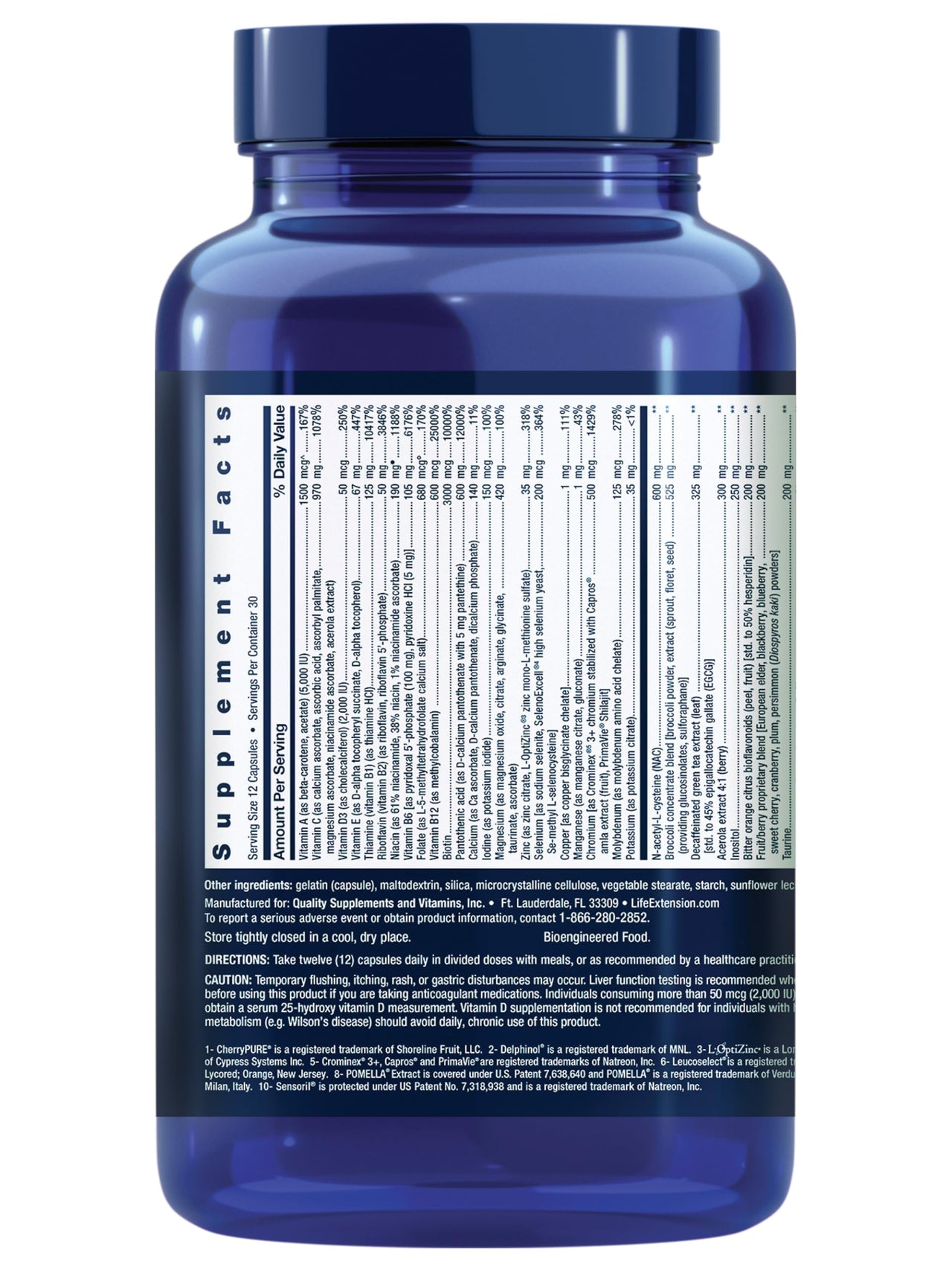 Life Extension Mix™ Capsules, high-Potency, Advanced Vitamin, Mineral, Fruit & Vegetable Formula, Vitamin C, B, D, E, Magnesium, for Whole-Body Health, Healthy Aging, Gluten-Free, 360 Capsules