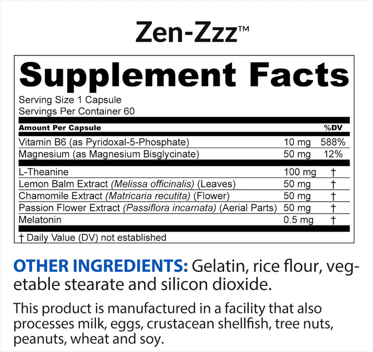 BioTRUST Zen-Zzz, Non-Habit-Forming Sleep Support Supplement - Melatonin, L-Theanine, Glycine, Magnesium, Lemon Balm, Passion Flower, Chamomile - 60 Capsules