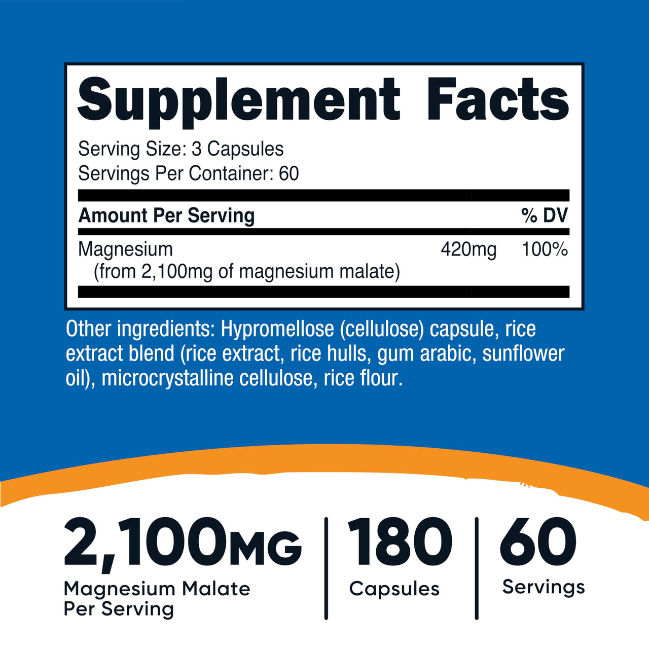 Nutricost Magnesium Malate 2,100mg, 180 Capsules - Vegetarian, Non-GMO, Gluten Free