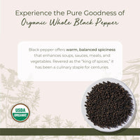 Thumbnail for Starwest Botanicals Organic Whole Black Pepper - Black Peppercorns for Grinder Refill, Sourced from India, Sri Lanka, & Vietnam, Certified Kosher, Non-GMO - Bulk 1 lb Bag