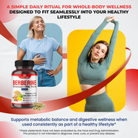Thumbnail for Ultra Herbs Premium Berberine with Cinnamon, Milk Thistle - Promotes Liver Function, Gut Health, Immunity (150 Count (Pack of 1))