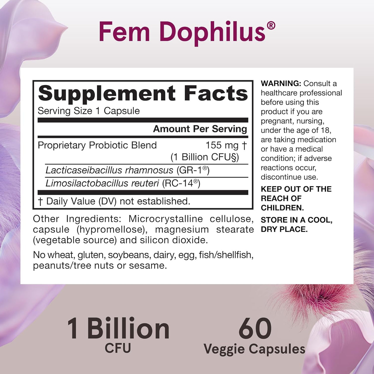 Jarrow Formulas Fem-Dophilus Veggie Capsules For Vaginal & Urinary Tract Health