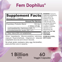 Thumbnail for Jarrow Formulas Fem-Dophilus Veggie Capsules For Vaginal & Urinary Tract Health