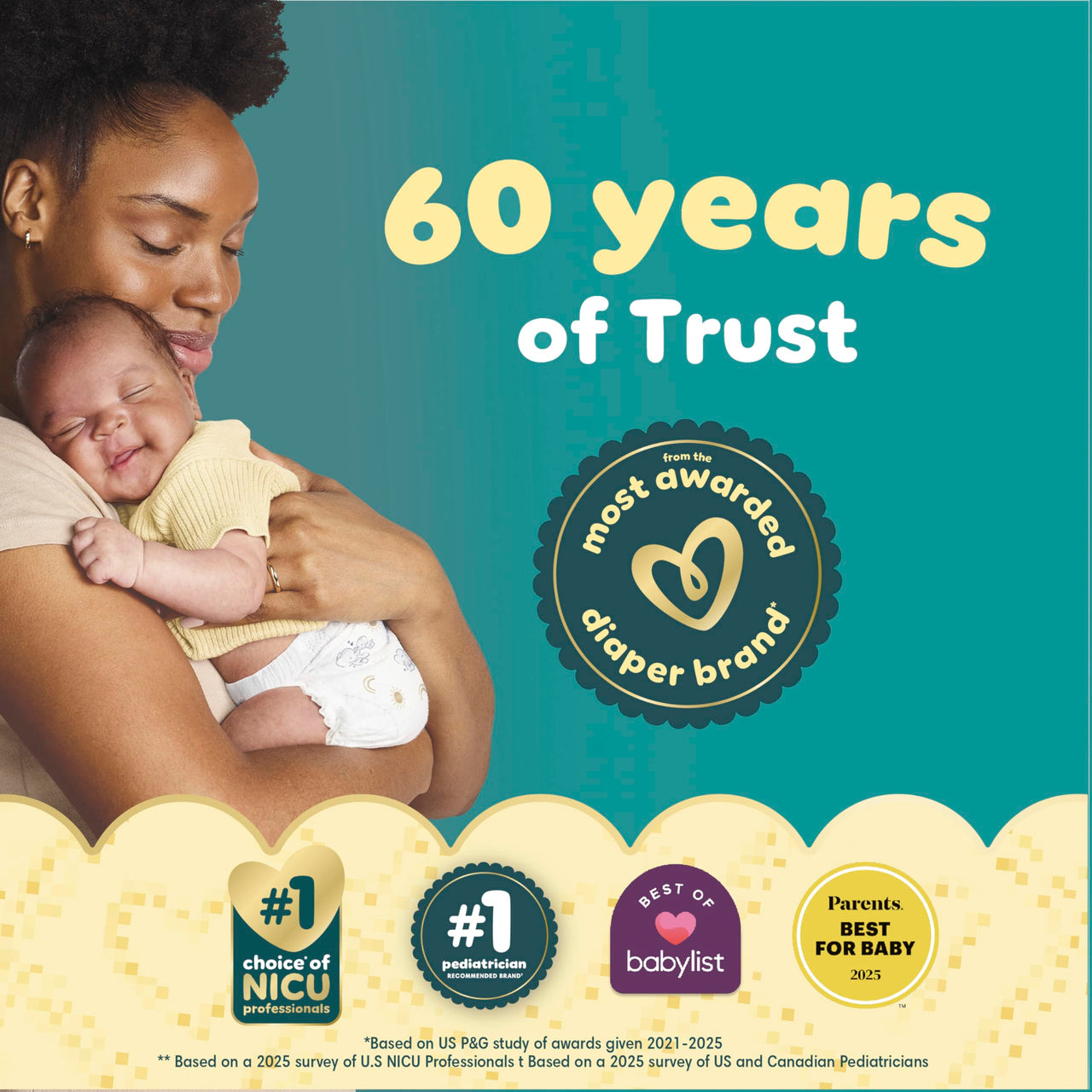 Pampers Swaddlers Diapers, Size 6 (23-44 lbs), 108 Count, Absorbent, Keeps Baby Dry and Comfortable, Skin Safe Disposable Baby Diaper (Packaging May Vary)