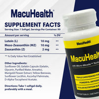 Thumbnail for Macuhealth Triple Carotenoid Formula - Eye Vitamins for Adults - 90 Softgels, 3 Month Supply