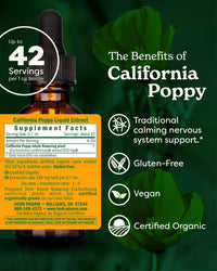 Thumbnail for Herb Pharm Certified Organic California Poppy Liquid Extract for Calming Nervous System Support - 1 Ounce