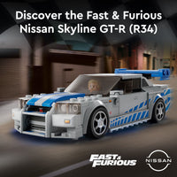 Thumbnail for LEGO Speed Champions 2 Fast 2 Furious Nissan Skyline GT-R (R34), Race Car Toy Model Building Kit, Collectible with Racer Minifigure, 2023 Set for Kids, Boys and Girls Ages 9 and Up 76917