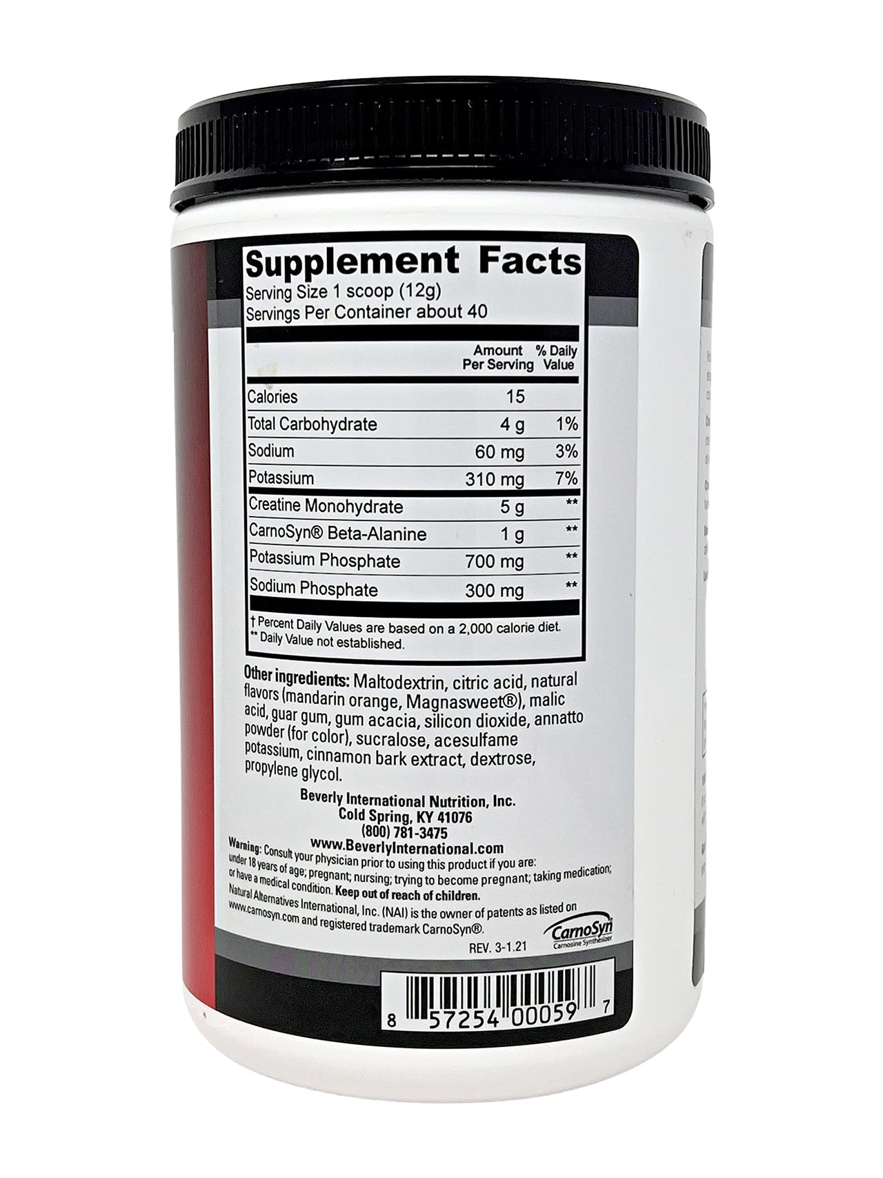 Beverly International Creatine Select with Phosphates, 40 Servings. A Fail-Proof Creatine Monohydrate Formula. Boost Muscle Size, Strength, Endurance and Recovery. for Men and Women. Tastes Like Tang