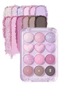 Thumbnail for COLORGRAM Pin Point Eyeshadow Palette 03 Pink+Lavender | Ultra-Blendable Matte, Glitter, Shimmer Shades for Daily Makeup | K-Beauty Eye Palette with Easy-to-Use Calculator Design
