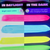 Thumbnail for neon nights Glow in The Dark | Luminescent | Phosphorescent | Self-Luminous Paint - Set of 8