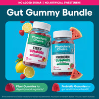 Thumbnail for Physician's CHOICE Gut Gummy Bundle: Probiotic Gummies + Fiber Gummies - No Sugar Added & Vegan - Supports Digestive Health & Regularity for Women and Men