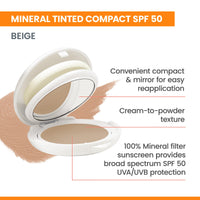 Thumbnail for Avène High Protection Beige Tinted Compact, Broad Spectrum SPF 50+, UVA/UVB Blue Light Protection, Tinted sunscreen, 100% Mineral, Water Resistant, Does Not Contain Avène Thermale Spring Water 0.35 Oz
