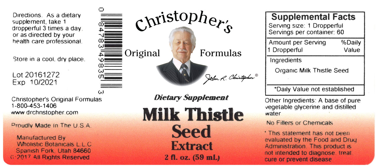 Christopher's Original Formulas Milk Thistle Seed -- 2 fl oz