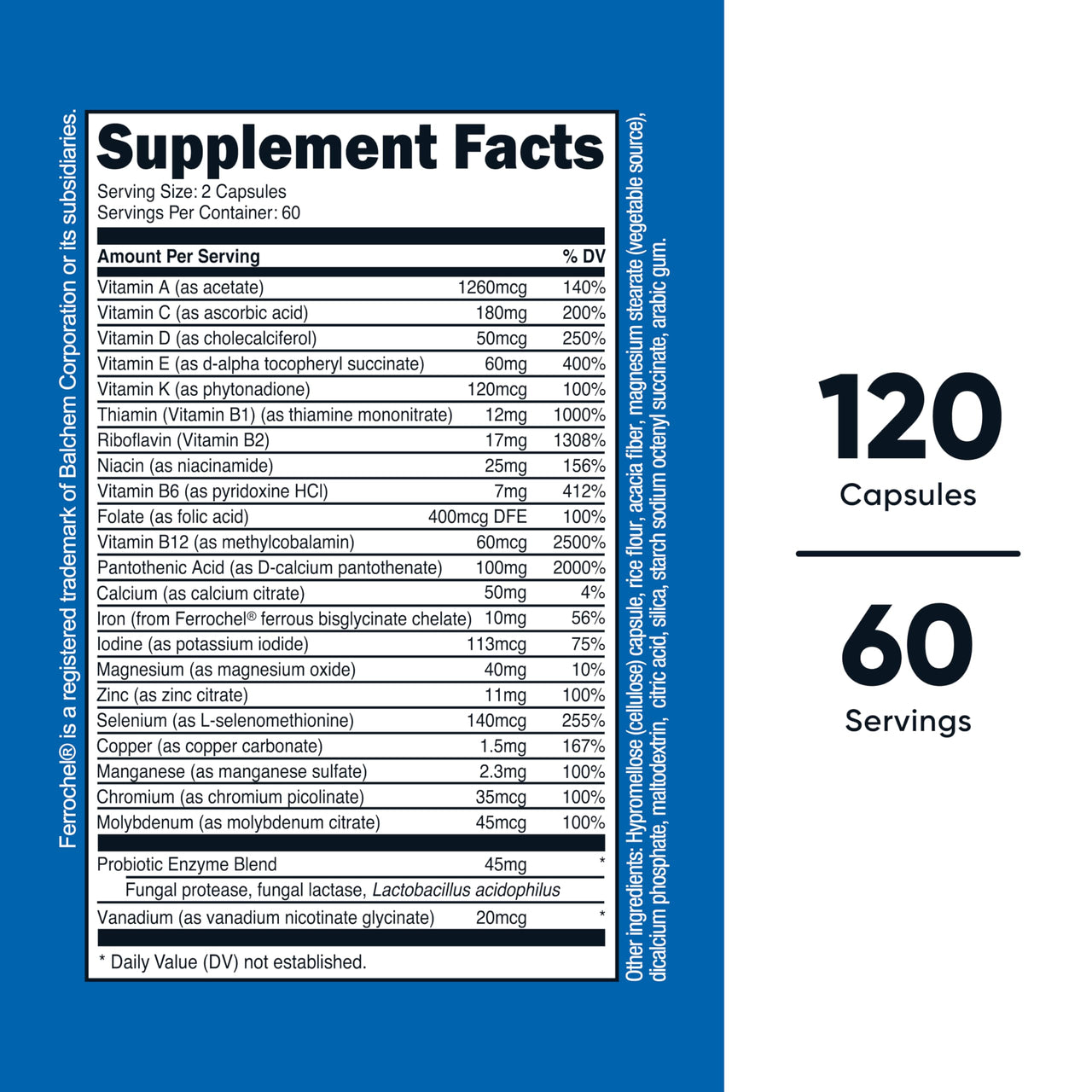 Nutricost Multivitamin with Probiotics 120 Vegetarian Capsules - Packed with Vitamins & Minerals