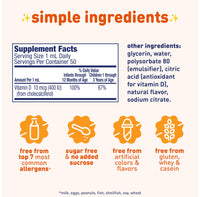 Thumbnail for Enfamil Baby Vitamin D-Vi-Sol Liquid Supplement Drops for Infants, Supporting Strong Teeth & Bones in Newborn Babies, Easy-to-Use, Gluten-Free, 50 Day Supply, Dropper Bottle