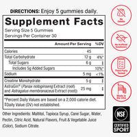 Thumbnail for Force Factor Creatine Monohydrate Gummies, NSF Certified, 5g Dose for Men & Women to Support Muscle, Strength, Recovery, Cognitive Health & Memory, Mixed Berry, 150 Gummies