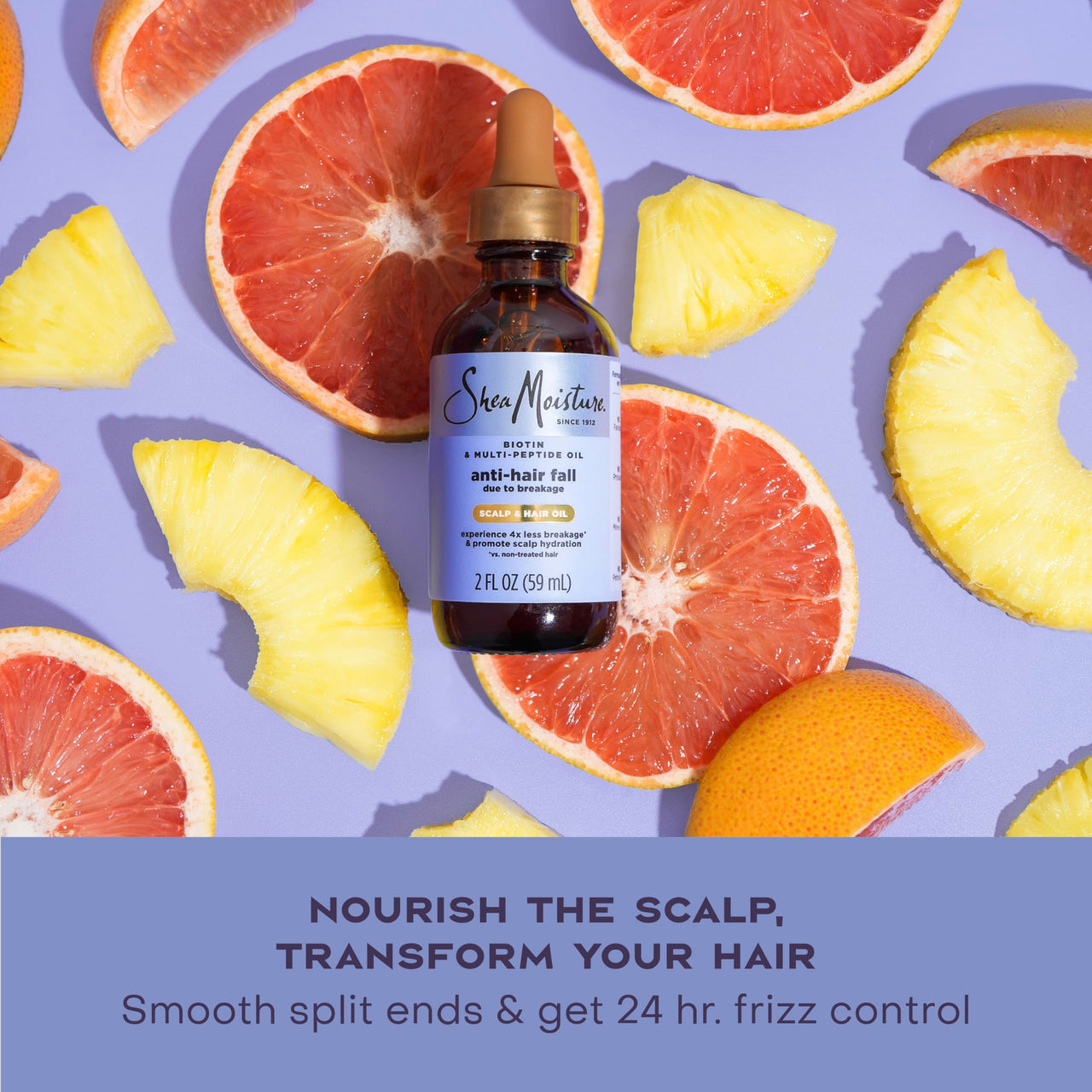 Shea Moisture Scalp & Hair Oil Anti-Hair Fall for Healthy Looking Hair and Moisturized Scalp, with Biotin & Multi-Peptide ScalpBoost Technology, 2 oz