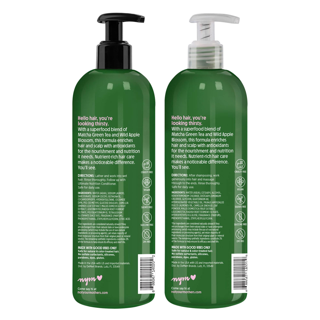 Not Your Mother's Naturals Essential Nourish Shampoo & Conditioner Set - 15.2 fl oz - Sulfate-Free Hair Products - Matcha Green Tea & Apple Blossom